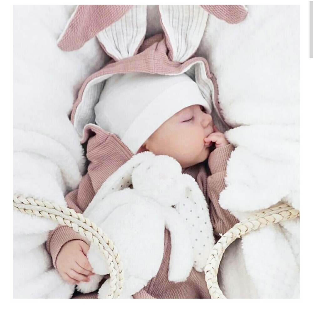 NWT Girls Pink Bunny Ear Hood Sleeper  Pajama